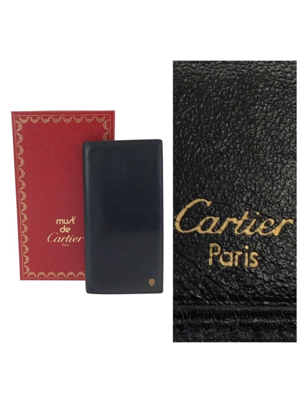 Cartier Pasha de Cartier Black Gold Leather Wallet